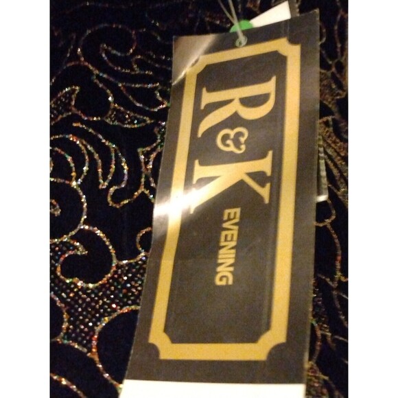 Vintage 80s R&K Evenings Cropped Open Bolero Jacket Metallic Embroidered Size 10 - Picture 10 of 12